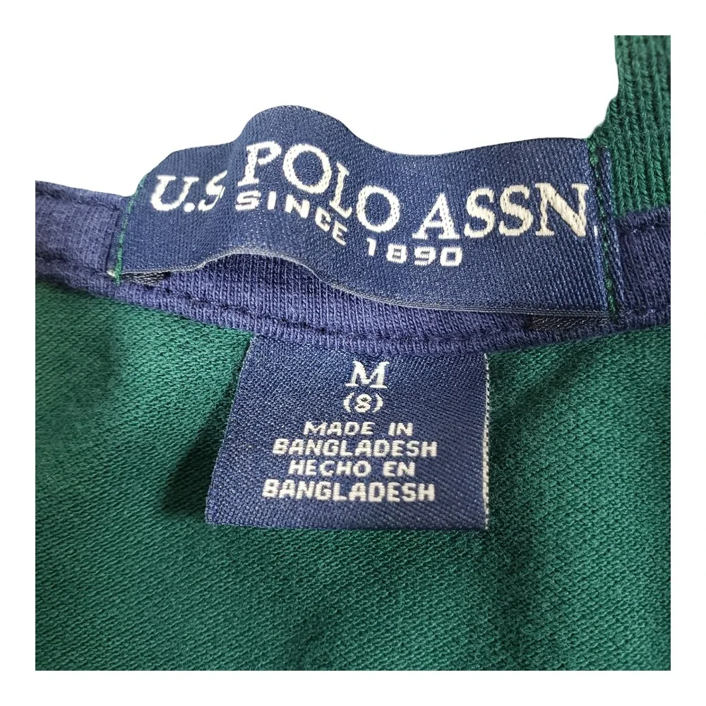 US Polo Assn Boys Green Short Sleeve Pique Polo Shirt Size M 8